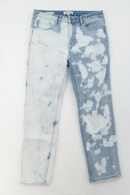 Vigoss Tie-Dye Jeans Womens 29 Blue Frankie Slim Straight Light Wash Denim